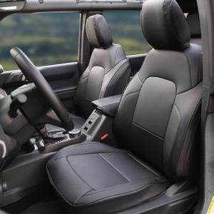 Mabett Seat Cover Protector with Rear Cup Holder for Ford Bronco Accessories 2026,2021-2025 Full Set Interior Covers with Felt (Black, 4-Door with Felt and Rear Cup Holder)