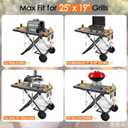 Grill Cart for Weber Q1200 Q1000 Q2200 Q2400, Portable Grill Stand | for Blackstone 17"& 22" Table Top Griddles, Foldable Grill Cart for Pizza Ovens with Shelf for Gas Cylinder, outdoor bbq