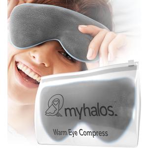 MyHalos® Heated Eye Mask for Dry Eyes - Steam Warm Compress for Eyes - Remove Styes, Chalazion Therapy Warming and Heating Pad Hot Compress - Moist Heat Mask for Blepharitis & MGD