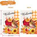 Welcome Fall Cardinal Birds House Flag 28x40 Double Sided Autumn Leaves Burlap Yard Flag for Thanksgiving Holiday Outside Decorations