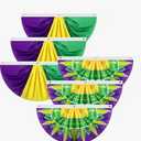 Novabright 6 Pcs 3x1.5Ft Mardi Gras Bunting Flags Garden Banner Outdoor Decoration