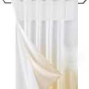 YI & ZE Waffle Weave Shower Curtain with Snap-in Fabric Liner Set, Hotel Style, Slub Textured Shower Curtain, 12 Metal Hooks Included, Waterproof Washable Heavyweight Fabric, Yellow, 72" W x 72" H