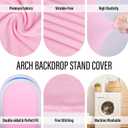 LEBENGURU Upgraded 8FT Wedding Arch Cover, 6.6FT Light Pink Spandex Fitted Arch Backdrop Cover, Set of 2 for Round Top Chiara Stand Covers for Birthday Party Baby Shower Banquet Balloon Dcor