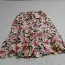 Women Floral Print Long Skirt Summer Casual Beach Skirt Holiday A-Line High Waist Maxi Skirt M