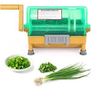 Moongiantgo Commercial Hand Scallion Cutter Green Onion Chopper Shredder Slicer, Stainless Steel Blade, Make 3MM Chopped Scallions/Green Onions/Spring Onions/Leeks/Cilantro/Garlic (Hand Crank)