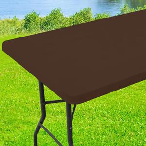 Spandex 6 Foot Rectangle Table Cloth, Elastic Fitted Tablecloths for Picnic, Stretch Washable Patio Table Cover for Outdoor, Camping, Banquet and Parties (Coffee, 30"x72")