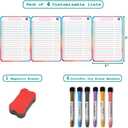 4 PCS Magnetic Dry Erase Shopping List for Fridge with 6 Fine Point Dry Erase Markers | 6x9 Grocery List Magnet Pad  Magnetic Shopping List Pad - Dry Erase Fridge Notepad with Magnet