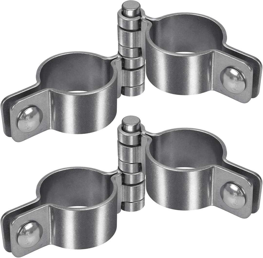 1-7/8'' Chain Link Fence Gate Post Hinge Kit, Thick SUS304 Chain Link Fence Parts Includes Female Gate Hinge (2pcs) and Male Gate Hinges (2pcs), Heavy Duty Gate Hinges up to 500LB (2 Pairs)