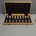 AMEROUS 15 Inches Magnetic Wooden Chess Set - 2 Extra Queens - Folding Board - Pieces Storage Slots, Handmade Portable Travel Chess Game - Beginner Chess Set for Kids, 6 up Age