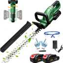 20.4" Hedge Trimmer Cordless, Electric Bush Trimmer with 2× 2.0Ah Battery
Dual Action Blades, 180° Rotatable Handle, 2/3'' Cut Capacity, Lightweight 4 LBS, Grass Shrub Clipper, For Garden Yard