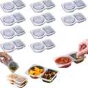 10PCS Double Compartment Condiment Container,Double Compartment Condiment Container with Lids, 2 Compartment Snack Containers, Portable Reusable Sauce Containers