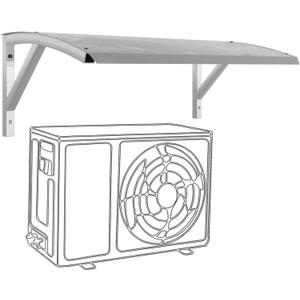 Air Conditioner Cover Outdoor AC Units Protection, Patio Awning Canopy UV Rain Snow Protection Sheet, Thicken Mini Split Cover Sun Shade, Heat Pump Unit Cover for Condenser (White, 41.7X25.2X11in)