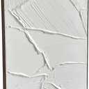 Colleen Karis Designs Large Framed Abstract Canvas Wall Art, All White Textured 30x40 Inches Modern Minimalist Wall Decor for Living Room, Bedroom, or Office, Ready to Hang