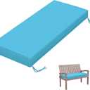 Outdoor Bench Cushion 45×18×3.5 in Thick Waterproof Patio Furniture Cushions, Patio Porch Swing Replacement Seat Pad with Tie Straps and Anti-Slip, for Backyard Garden, Lake Blue