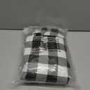 Smiry Round Picnic Tablecloth, Elastic Waterproof Fitted Vinyl Tablecloths for 42"-50" Tables, Flannel Backed Buffalo Plaid Table Cover for Dining, Camping, Outdoor, Black and White