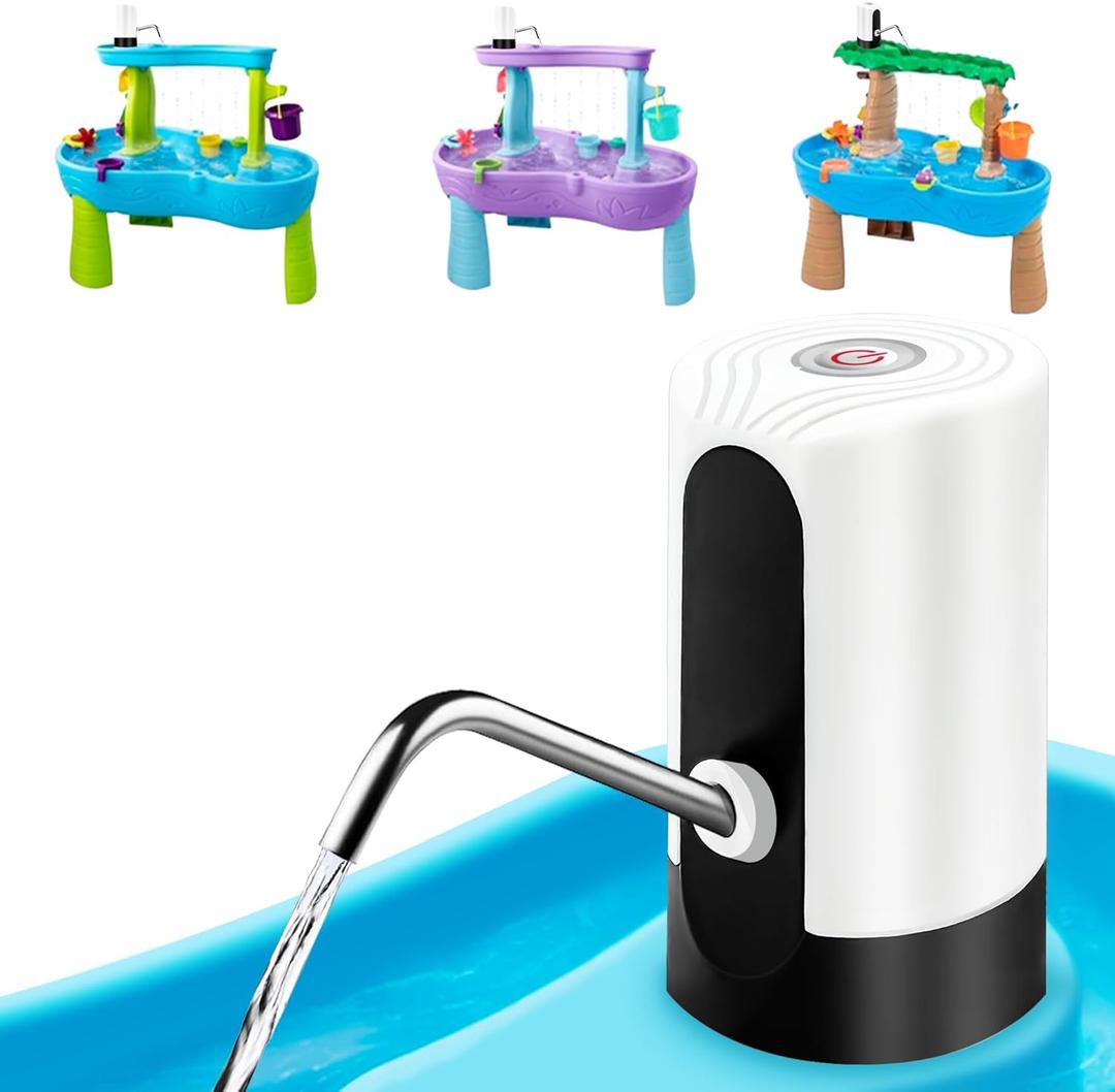 Water Table Pump, Portability Electric Water Pump with USB Data Cable,White Automatic Drinking Water Bottle Pump for Travel, Kitchen, Home, Office