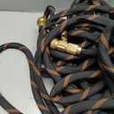 Flexible Garden Hose 100 FT, Ultra Lightweight Water Hoses w/10 Function Sprayer and 3/4" Brass Fittings, Kink-Free, Sturdy, Abrasion Resistant for Yard, Lawn, Outdoor and Gardening(Black Orange)