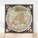 Historic Map - Map of the World, 1587, Urbano Monte - Vintage Wall Art 24in x 24in (24L" x 24W")