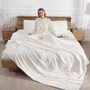 King Size Electric Blanket Dual Control Heated Blanket - Soft Silky Plush Electric Blanket with 5 Heating Level & 10 Hour Auto Off, ETL Certified & Machine Washable for Grandma Gifts(Cream White)