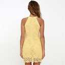 Jovono Women Tank Bodycon Dress Lace Halter Neck Dress Sleeveless Basic Midi Club Dresses Party Short Summer Dress (XL)