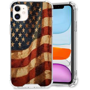 ZHONGWEI Clear Phone Case Compatible with iPhone 11 with American Flag-Art cc124 - Sleek Protection with Style and Durability for Any Smartphone Model.