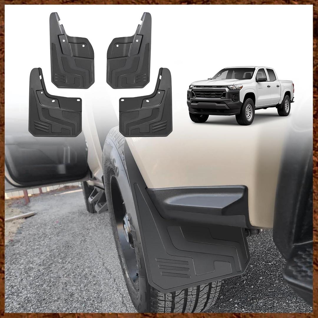 Muslogy for 2023-2026 Colorado Mud Flaps Without Fender Flare Front & Rear Splash Guards No Drilling Required Compatible with Chevy Colorado Without Fender Flare 2023 2024 2025 2026