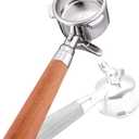 51mm 3 Ear Portafilter for DeLonghi EC680/EC685 - Stainless Steel Dual Spout Handle with Precision Basket,Siam Rosewood Grip