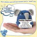 2 x Cute Positive Affirmation Gifts for Him Her, Inspirational Cheer Up Christmas Stocking Stuffers White Elephant Birthday Gift for Friends Coworkers Him Her, Crochet Elephant Present