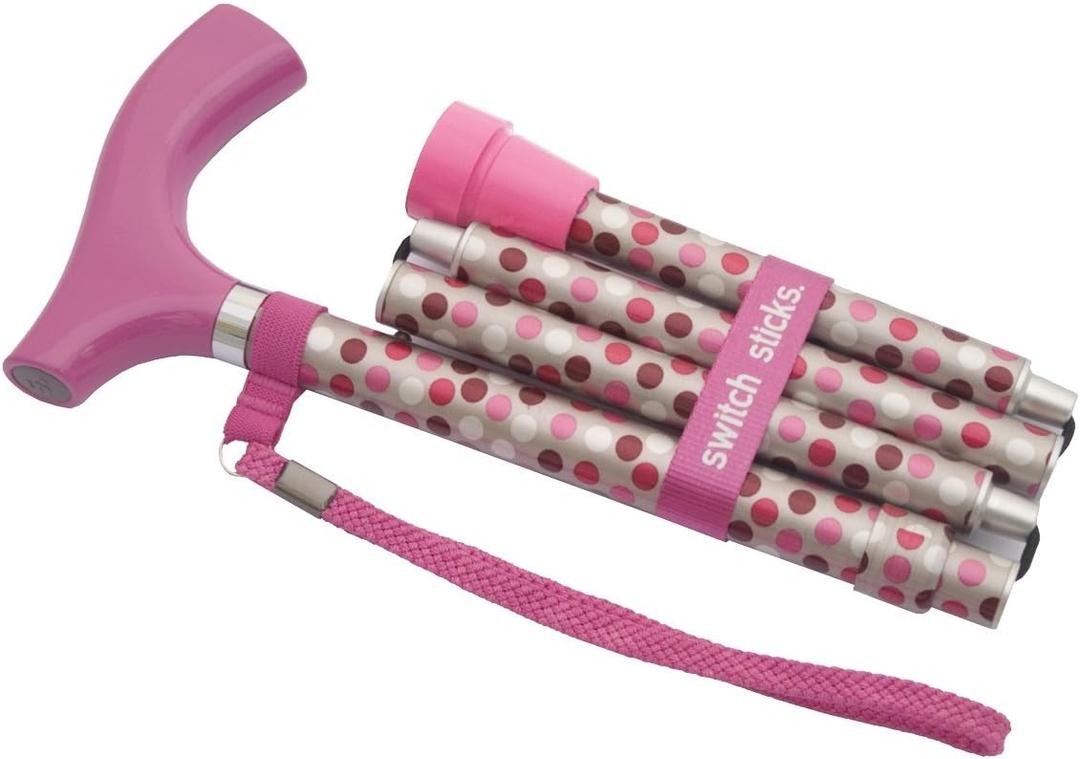 Switch Sticks Folding Walking Cane For Women & Men (Hot Pink)