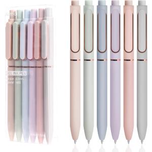 3 x 6 Pack 0.5mm Gel Pens Black Ink Smooth Writing | Fine point, journaling, office/school supplies, cute nurse aesthetic, gift for women/men