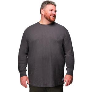 STRONGSIZE Men's Big and Tall Thermal Waffle Shirt  Longer Length Long Sleeve Crewneck Shirt (7X-Large, Washed Black)