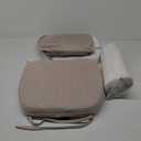 AAAAAcessories D-Shaped Chair Cushions, 2" Thick Dining Chair Pads with Ties and Removable, Machine-Washable Cover, 17" x 16", Set of 2, Oatmeal Beige