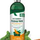 Vets Best Flea and Tick Shampoo for Dogs  Advanced Strength Plant-Based Formula for Flea Treatment and Prevention, Natural Flea Bath and Tick Control, Vet Recommended, Made in USA, 12 oz