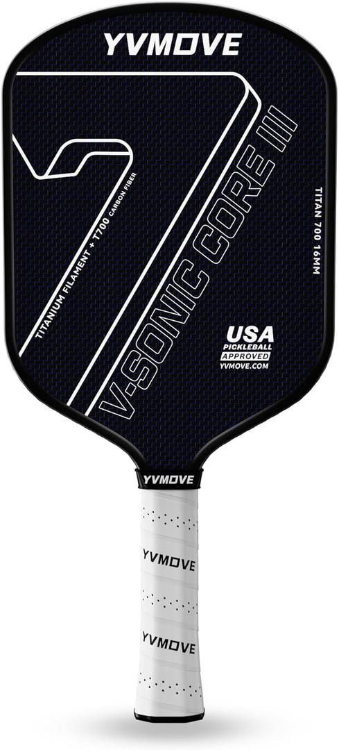 Pickleball Paddle with T700 Raw Carbon Fiber Surface & 16mm STR-Core Power Polymer Core, Premium Pickle Ball Racket Designed for Ultimate Spin & Consistency, USAPA Approved