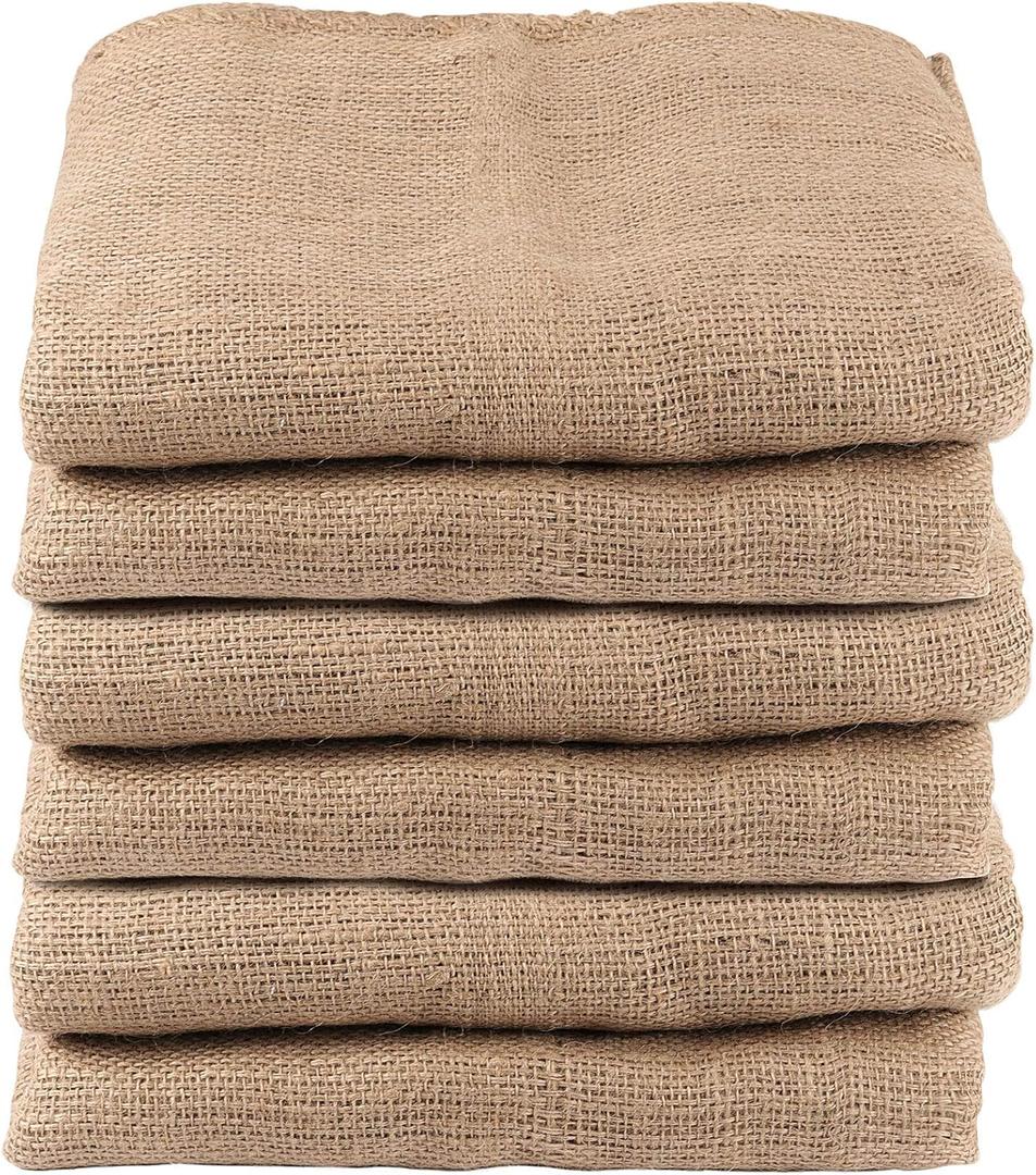 6 PCS 40 x 24 Inch Burlap Bags, Large Burlap Storage Sacks for Gardening, Potato Sack Race Bags for Potato Grow Bag Storage, Sack Race, Birthday Party, Sturdy Natural Jute
