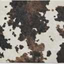 Brown and White Western Cowhide Bathroom Rugs 24"x16" Water Absorbent Soft Non-Slip Bath Mat Machine Washable Mats for Showers Laundry Rooms Indoor Doors Decor