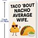 6 x Funny Valentines Day Card for Wife & Girlfriend, Funny Birthday Card for Wife, Valentine's Day Decorations, Valentine's Day Gift, Greeting Card=7in x 5in(Folded), Envelope = 7.5in x 5.5in (V3- TACO)