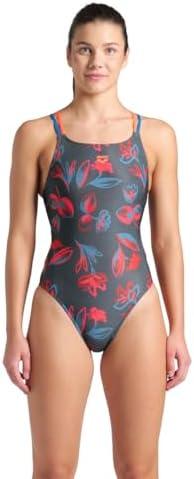 ARENA Women's Performance Floral Lace Back Plus Training Swimsuit Ladies Bathing Suit Size M