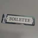 Sungmor Heavy Duty Cast Iron Door Toilet Sign - White Plaque Bathroom Wall Decor - Decorative Restroom Sign for Home, Office, Store or Restaurant - 1PC PACK & 8.3x2.2Inch.