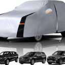 Large SUV Car Cover Waterproof All Weather, 10 Layers Outdoor Car Covers for SUV - Sun & Rain Protector Full Exterior Covers. Custom Fit Buick Enclave, Chevrolet Traverse, Tahoe, Trailblazer, etc