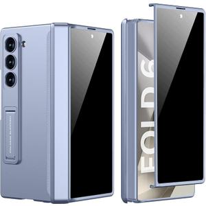 PUROOM for Samsung Galaxy Z Fold 6 Case with Privacy Screen Protector Magnetic Hinge Coverage Protective All-Inclusive Kickstand Shockproof Case (Blue)
