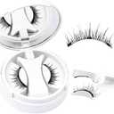 Losha Magnetic Eyelashes with Applicator Reusable No Glue Needed Magnetic Lashes Natural Look 1 Pair Wispy False Eyelashes without Eyeliner (Magical)