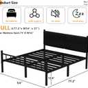 Metal Bed Frame,14Inch Full Bed Frame with Headboard,Heavy Duty Sturdy Mattress Foundation,Easy Assembly,No Box Spring Needed,Black Full Size
