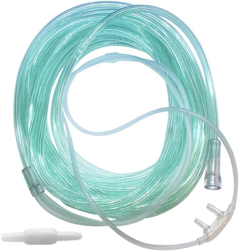 2pk 25Ft Comfort-Soft-Plus Adult Oxygen Cannula with Swivel Connectors (WM_25Ft, Lt Green)