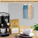 Coffee Cup Dispenser for Counter, Disposable Lid Holder Organizer With 2 Compartments, Countertop or Wall Mount, Paper Cups, Straws, Coffee Bar Set Up, Bathroom Holder, Party Supplies