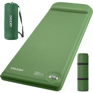 OGERY Self-Inflating Sleeping Pad with Built-in Foot Pump, 3" Memory Camping Mattress Pad, Quiet & 9.5 R-Value Insulated Sleeping Mat Camping Essential Gear for Car Tent Camping