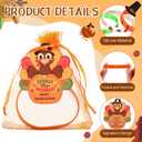 Liliful 72 Pcs Thanksgiving Fall Party Favors for Kids 24 Set Turkey Silicone Wristbands with Gift Tags and Organza Bags Thanksgiving Friendsgiving Goodie Bags for Classroom Students(Turkey Style)