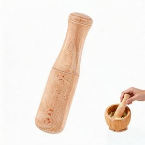 Wooden Pestle Food Grinding Stick Tool, Food Masher Handmade Wood Pestle, 6.8" Grinder Tool for Bartender and Home Use