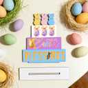 Easter Religious Decorations Christian Easter Decorations Blessed Signs Wooden Table Decor for Home Office Living Room Bathroom Bedroom Farmhouse Shelves Desk 6.4x6.4x0.2 inches