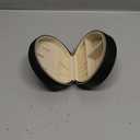 ProCase Travel Size Jewelry Box, Mini Portable Seashell-Shaped Jewelry Case, 2 Layer Organizer in PU Leather for Women -Black